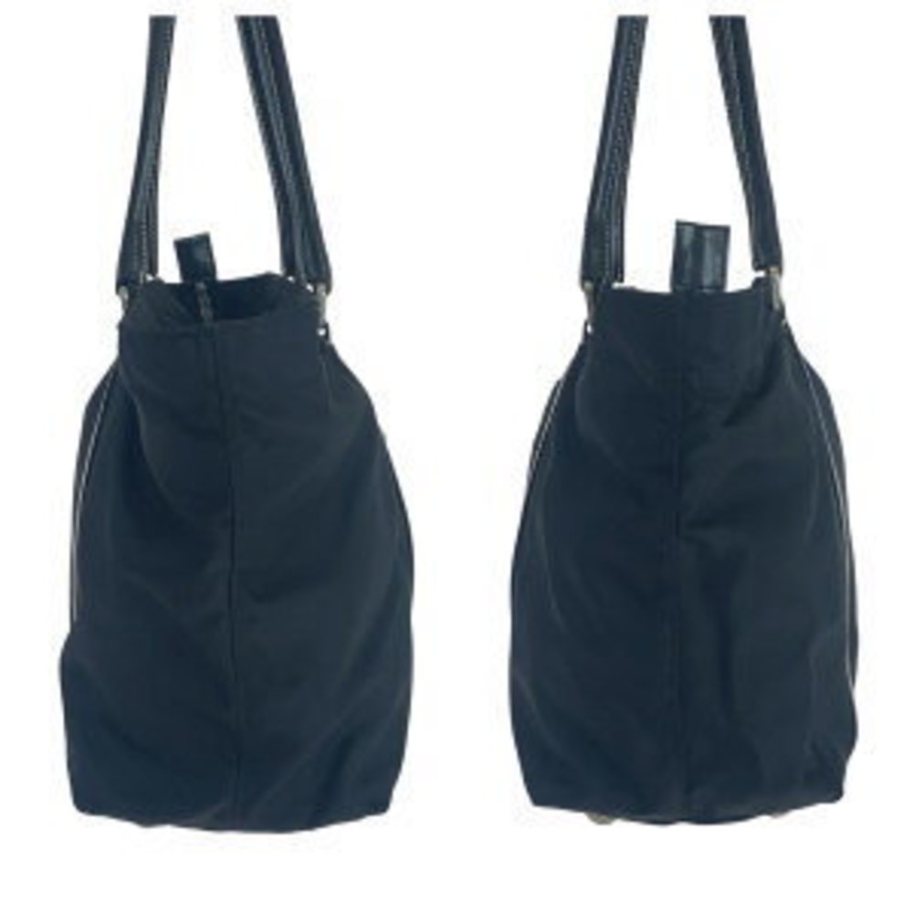 Prada Nylon Triangular Shoulder Black Tessuto Lea… - image 6